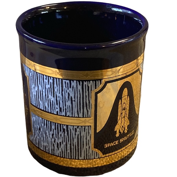 Culver Space Shuttle Kennedy Space Center NASA Cobalt Blue & 22kt Gold Cup - Picture 3 of 7